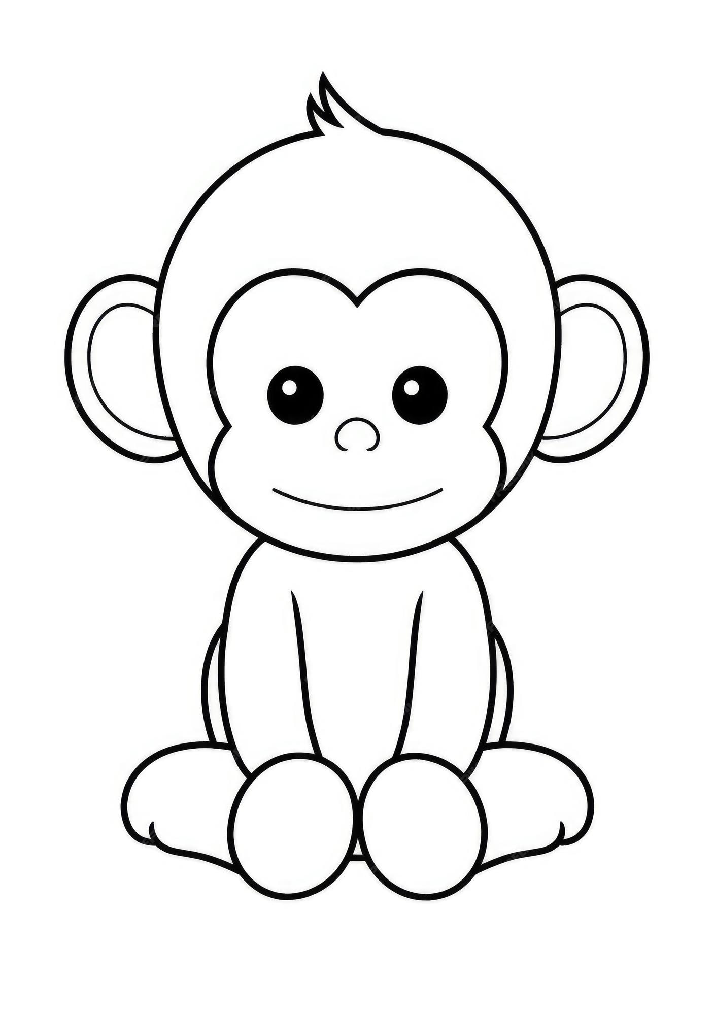 40 Desenhos de Macacos fofos para Colorir