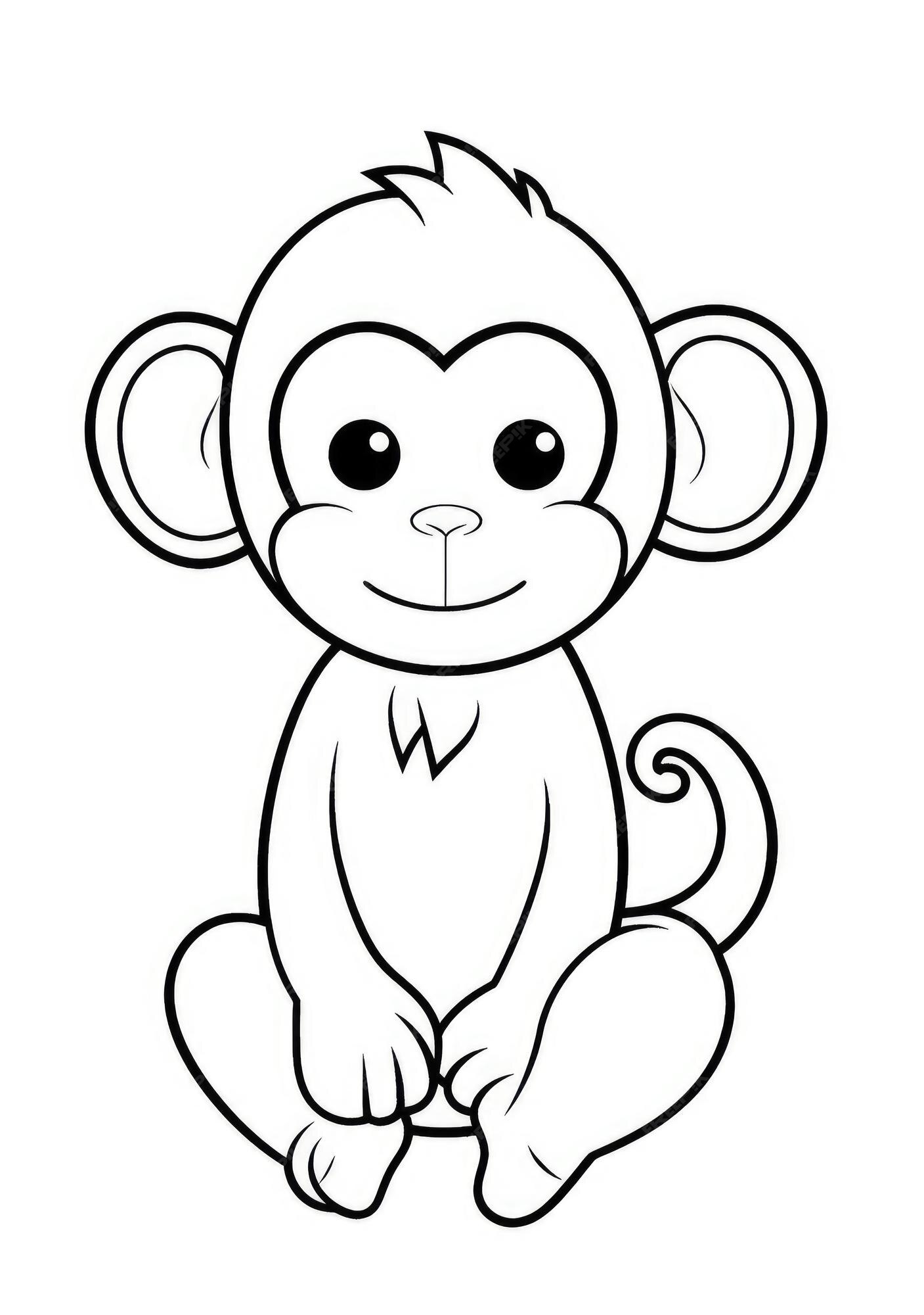 Macaco fofo para colorir - Imprimir Desenhos