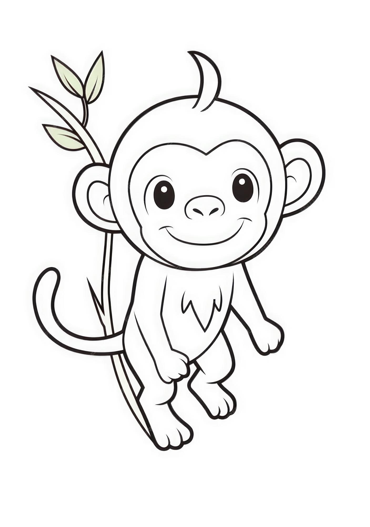 Macaco fofo para colorir - Imprimir Desenhos