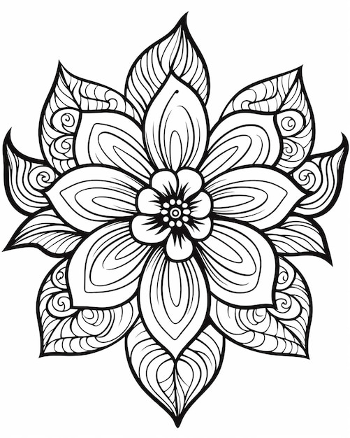 Desenho de Mandala Preto e Branco