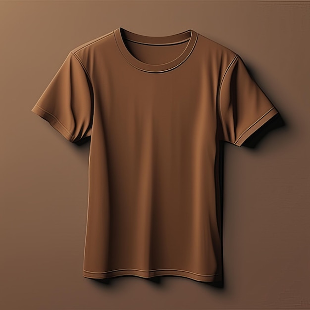 Foto desenho de maquete de camiseta marrom em branco
