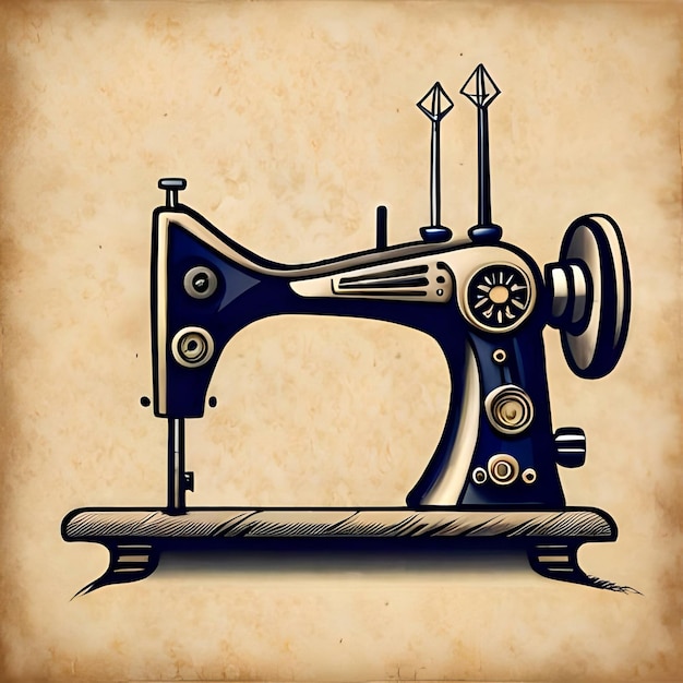 Foto desenho de máquina de costura conceito de ateliê de costura criado com tecnologia generativa de ia