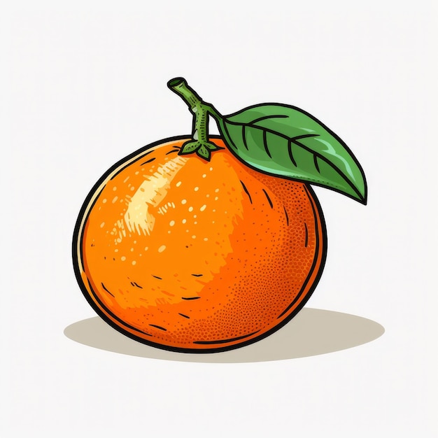 Desenho de marcador laranja em vetor 2D plano