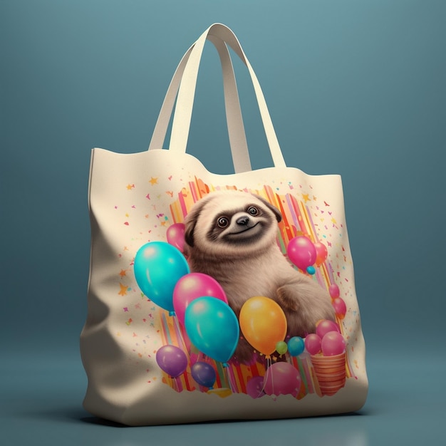 Desenho de mockup de saco de bolso com art lollipop