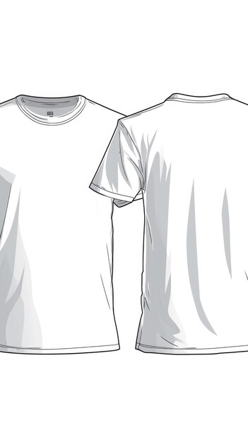 Foto desenho de modelo de camiseta branca