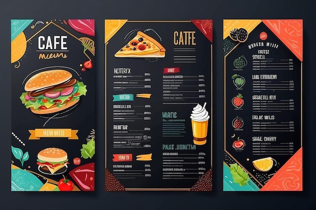 Desenho de modelo de menu de café de restaurante geométrico Flyer de alimentos