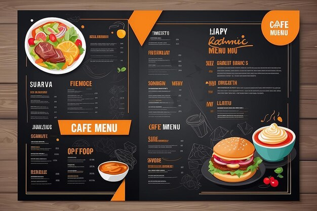 Desenho de modelo de menu de café de restaurante geométrico Flyer de alimentos