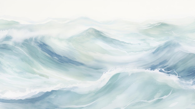 Desenho de ondas elegantes em azuis e teals sutis