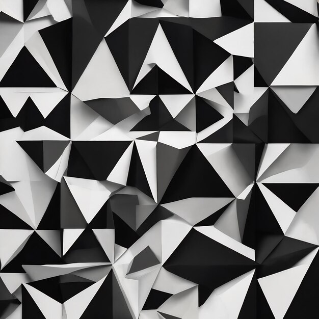 Foto desenho de padrões de formas geométricas abstratas colagem de papel e tinta tons pretos e brancos criados com ge