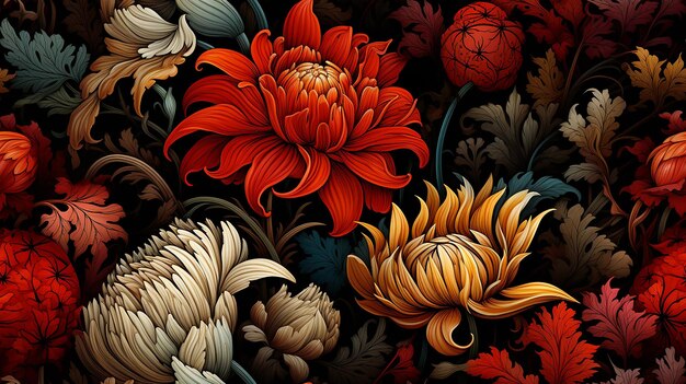 Desenho de padrões de ornamentação floral para fundos e texturas elegantes