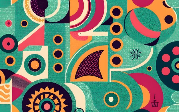 Foto desenho de padrões geométricos abstratos em estilo retro ilustração vetorial