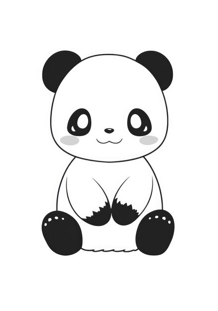 Foto desenho de panda fofo para colorir em papel a4