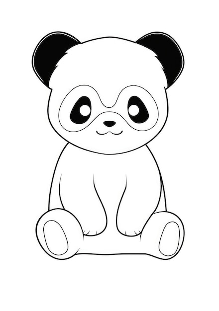 desenho de panda fofo para colorir em papel A4