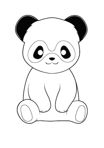 Panda no donut para colorir - Imprimir Desenhos