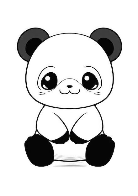 Desenho de panda fofo para colorir em papel a4