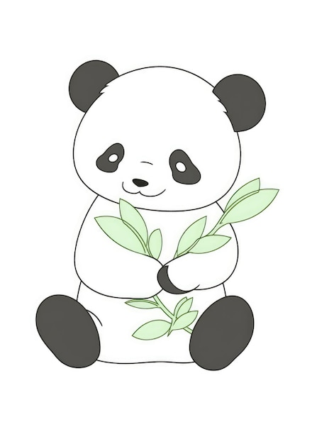 Foto desenho de panda fofo para colorir em papel a4