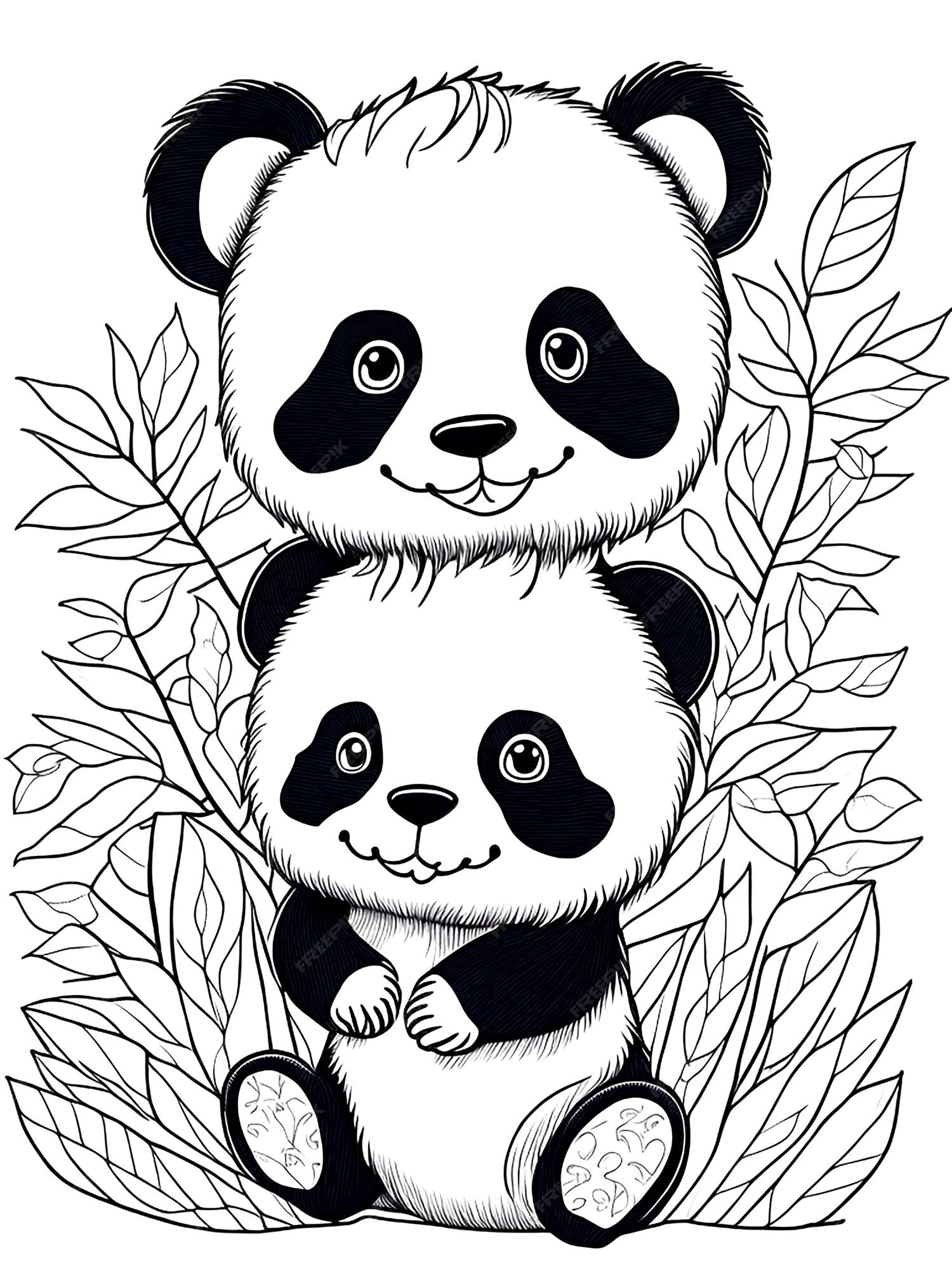 Desenho Para Colorir panda fazendo perguntas - Imagens Grátis Para