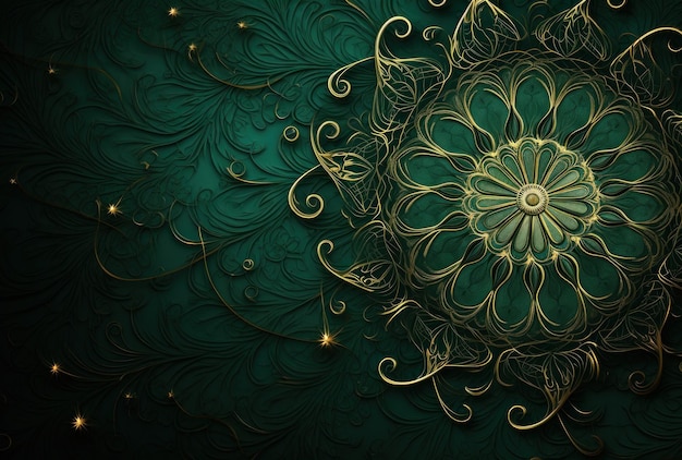 desenho de papel de parede vetor fundo verde ornamental