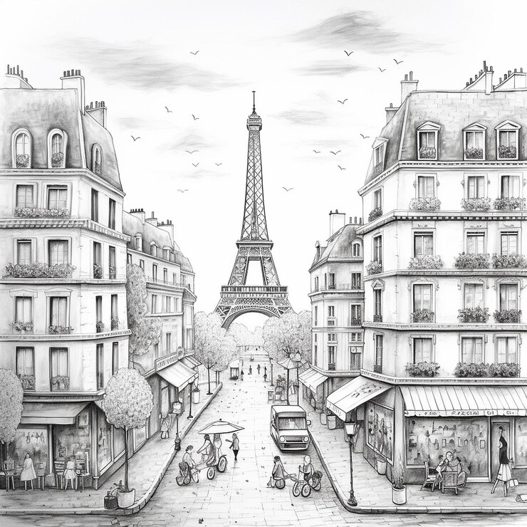 Foto desenho de paris