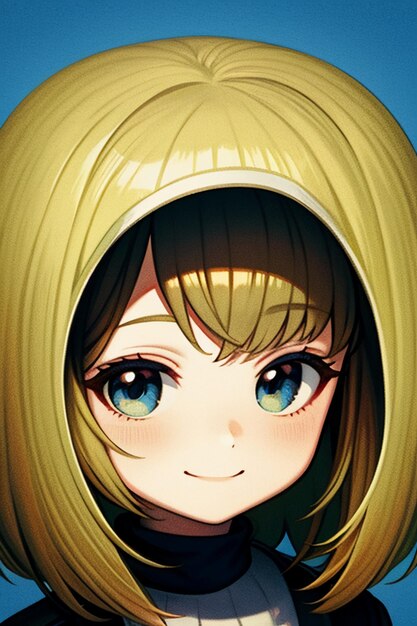 Desenho de personagem de avatar de menina de estilo anime de fundo