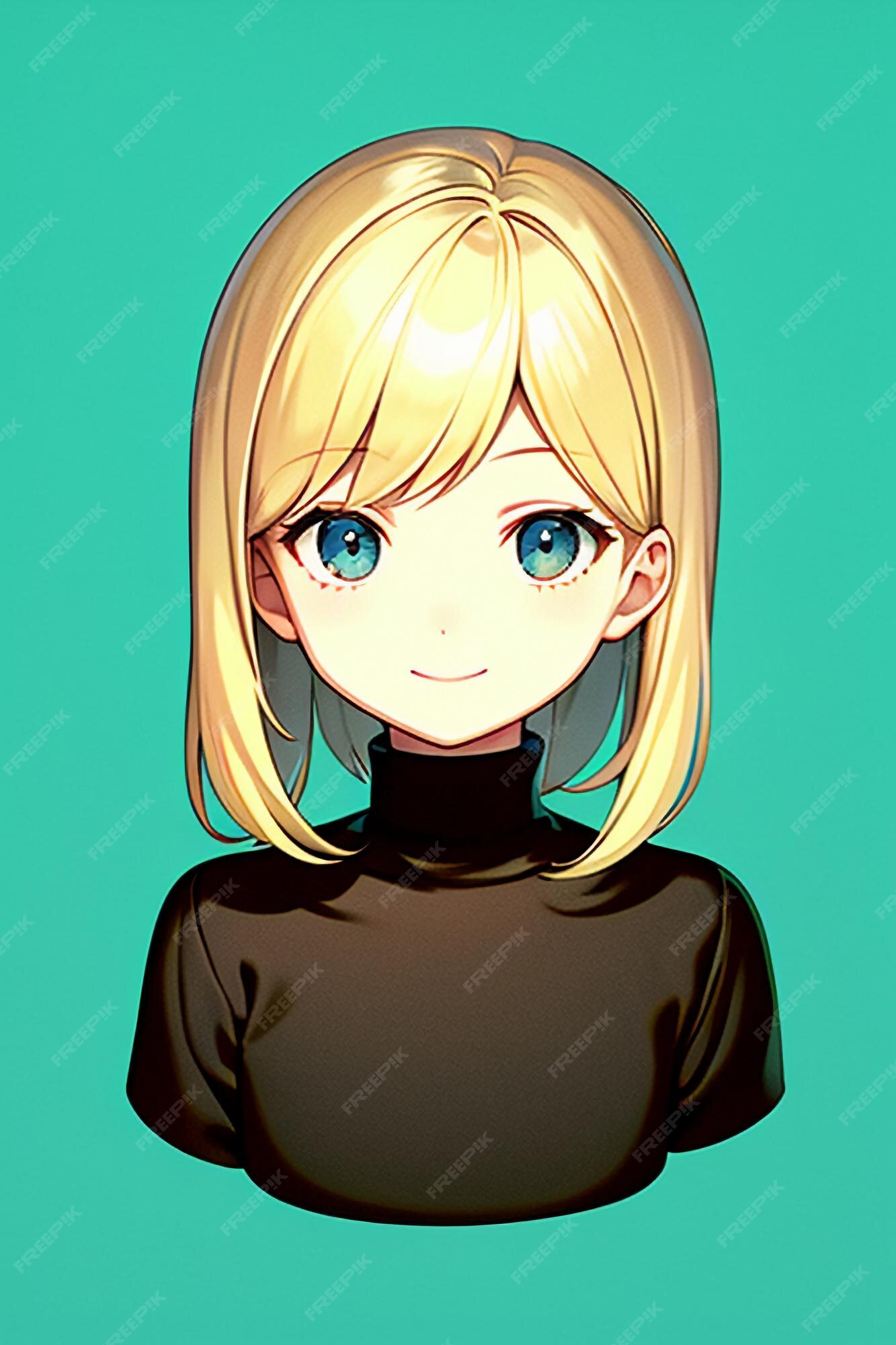 Desenho de personagem de avatar de menina de estilo anime de fundo