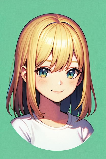 Desenho de personagem de avatar de menina de estilo anime de fundo