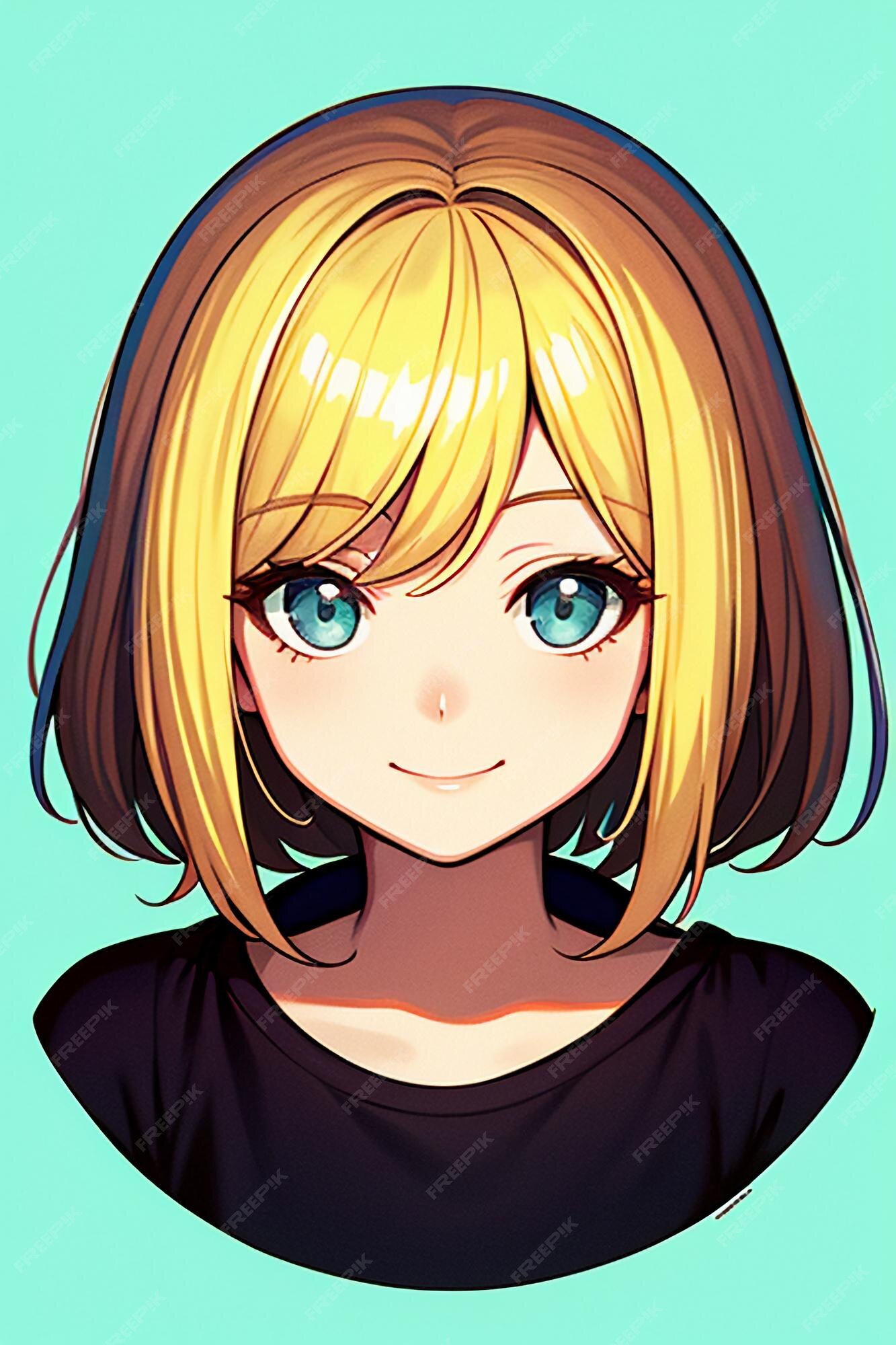 Desenho de personagem de avatar de menina de estilo anime de fundo