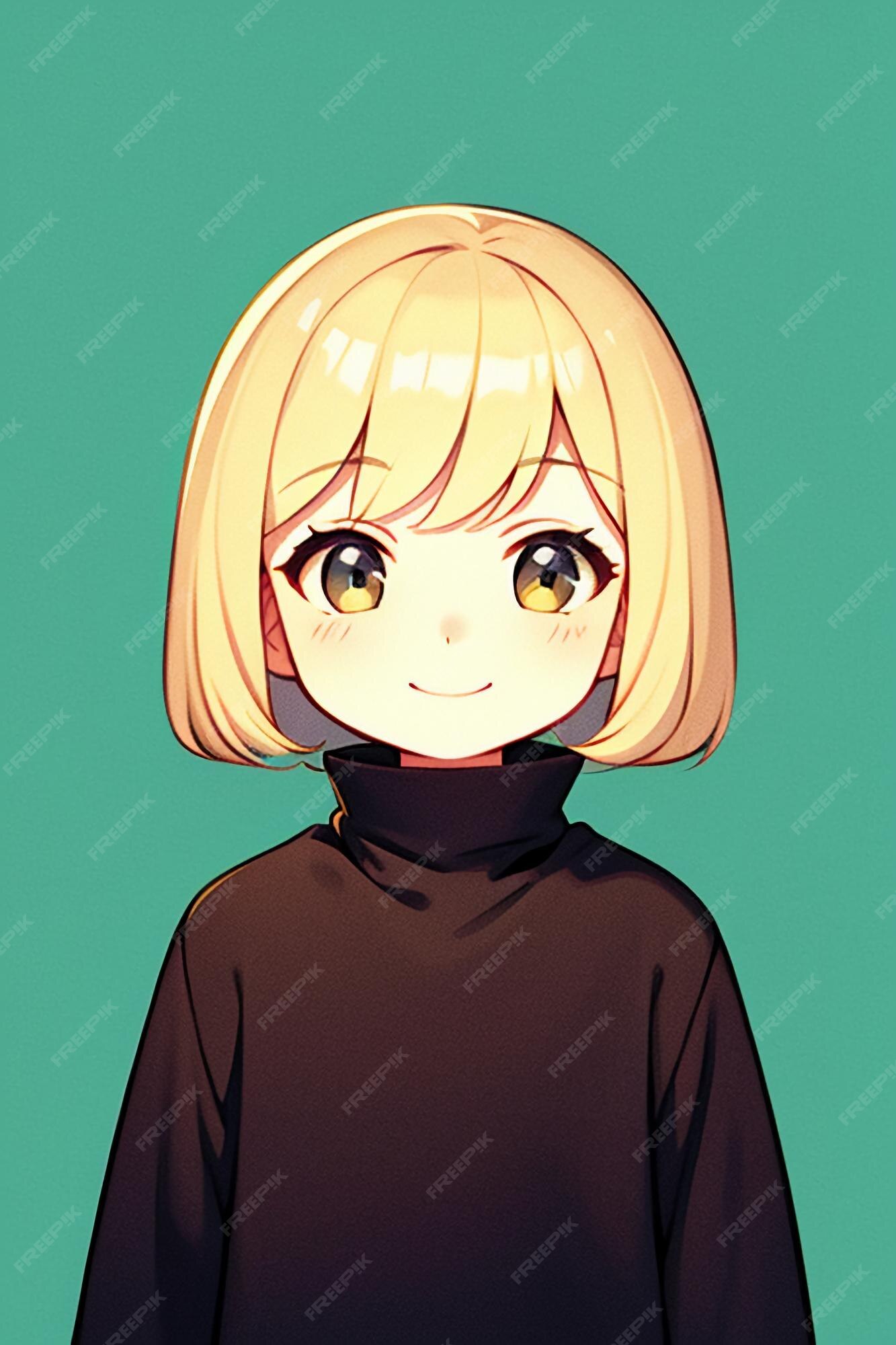 Desenho de personagem de avatar de menina de estilo anime de fundo