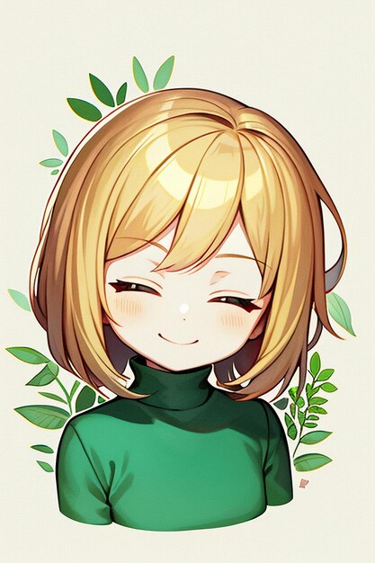 Desenho de personagem de avatar de menina de estilo anime de fundo