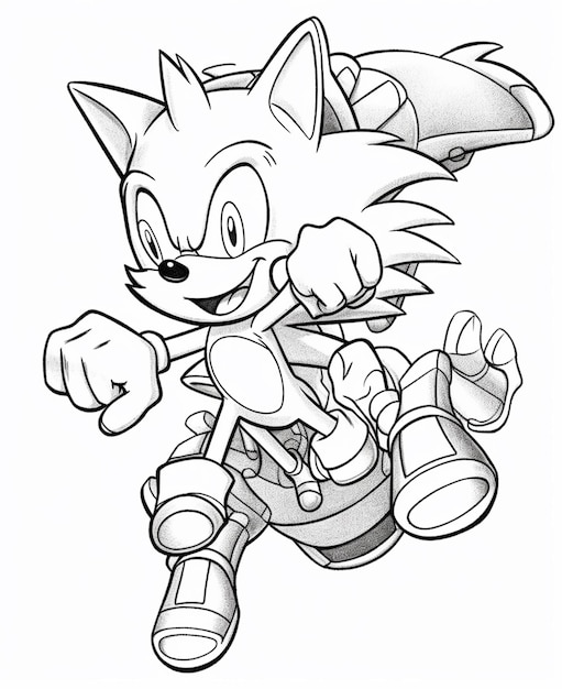 Desenho de personagem de desenho animado sonic the hedgehog