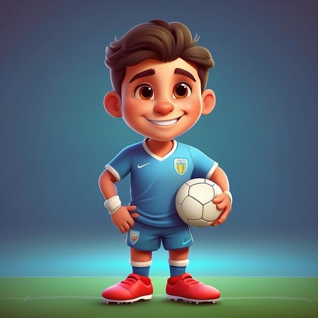 Desenho de personagens de futebol bonitos em 3D