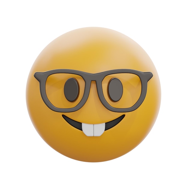 Desenho de personagens em 3D Nerd Face Emoji