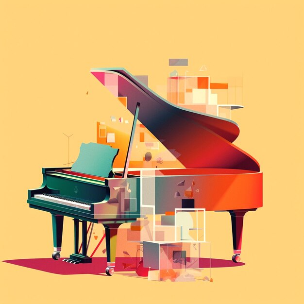 Foto desenho de piano