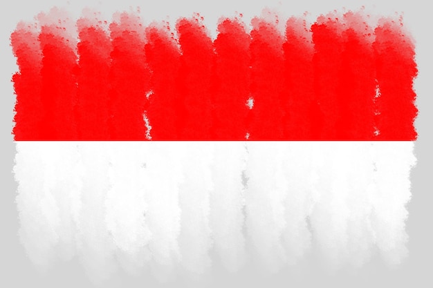 Foto desenho de pincel da bandeira vermelha da indonésia elemento transparente da bandeira do mónaco