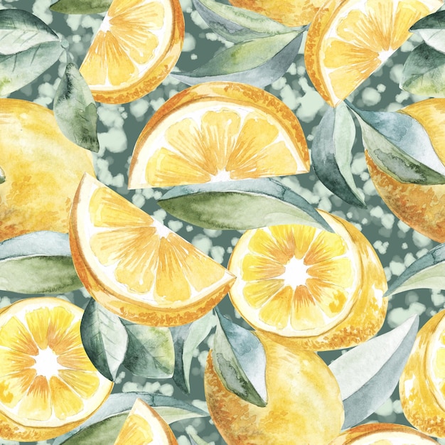 Desenho de pintura de papel de parede de frutas de fundo de aquarela de limão