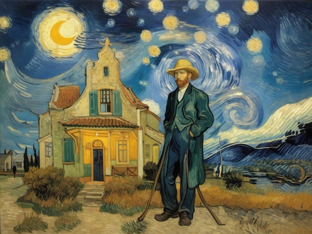 desenho de pintura de van gogh