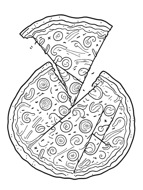 Desenho de Pizza para colorir