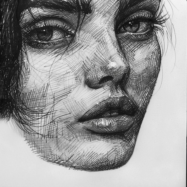 Desenho de rosto de mulher