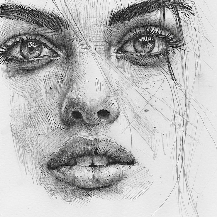 Foto desenho de rosto de mulher