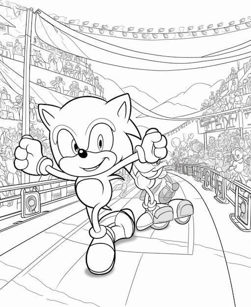 Desenho do sonic, o ouriço para colorir. sonic o ouriço para