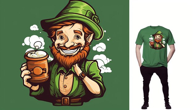 desenho de t-shirt de stpatricks fundo branco