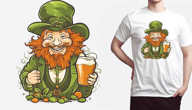 Foto desenho de t-shirt de stpatricks fundo branco