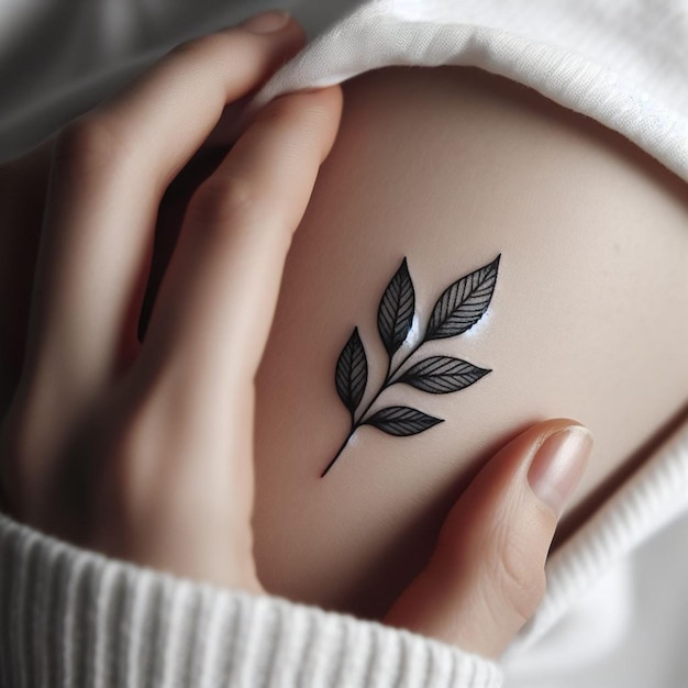 Desenho de tatuagem de folha