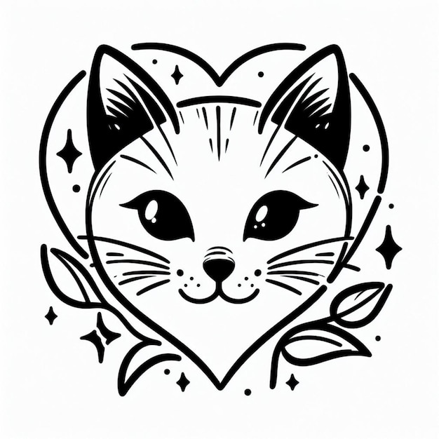 Desenho de tatuagem de gato