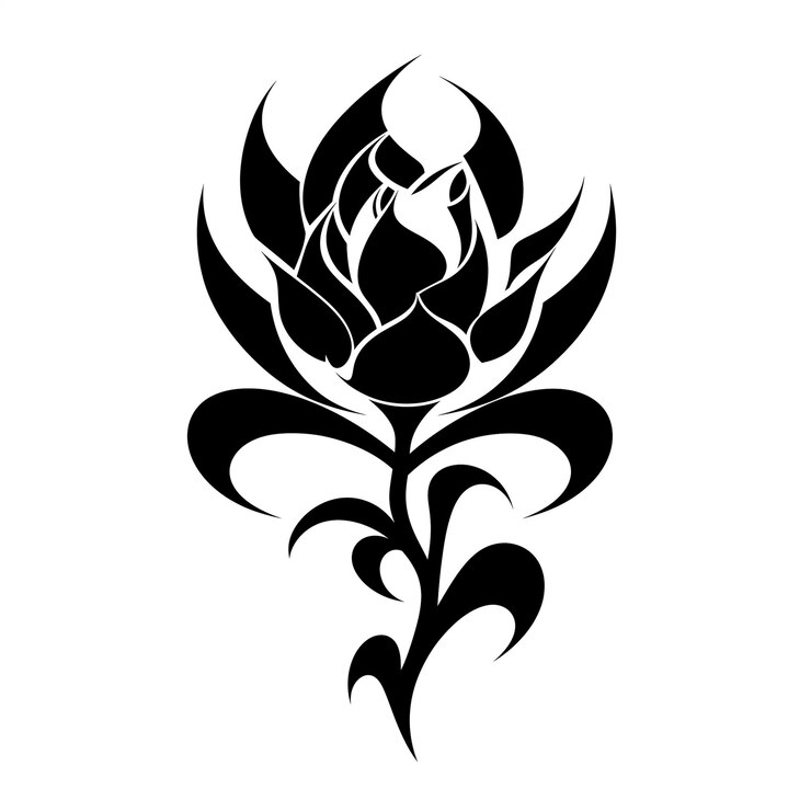 Foto desenho de tatuagem de rosa tribal