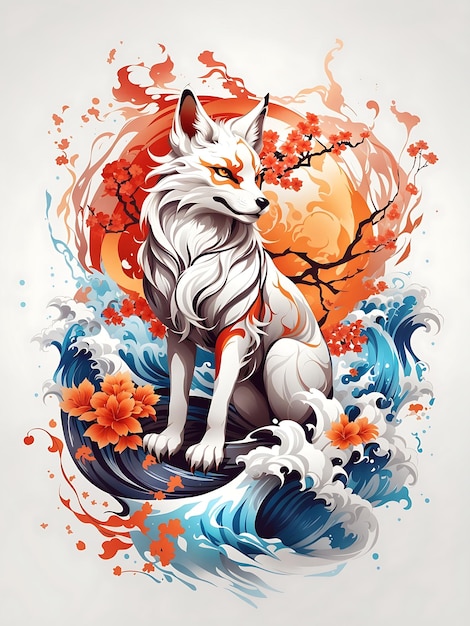 desenho de tatuagem kitsune