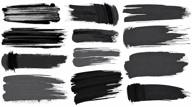 Desenho de textura de traços de pincel preto
