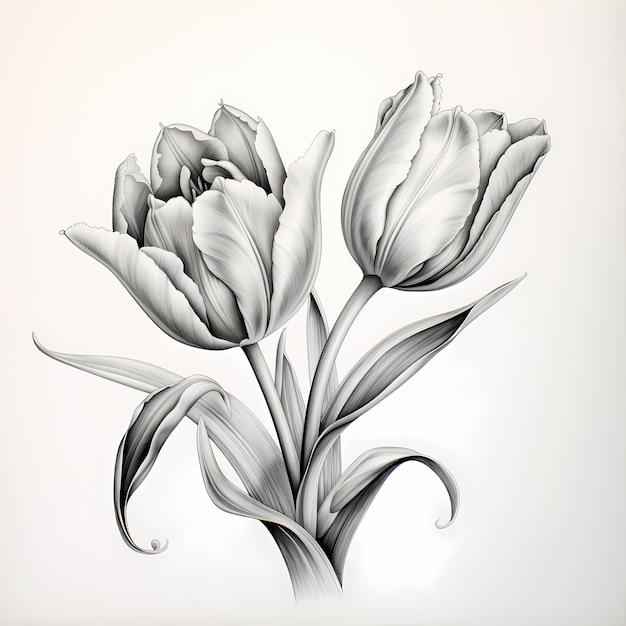 desenho de tulipa holandesa