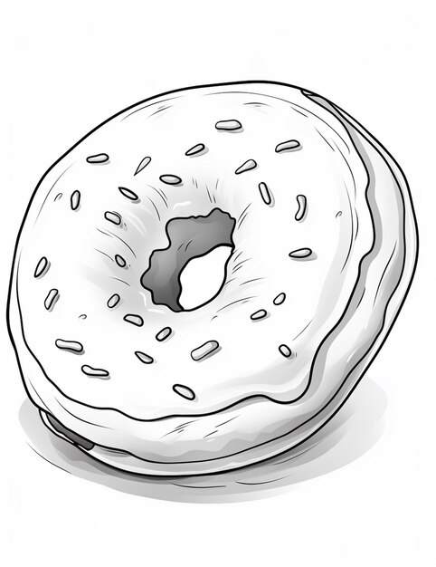 Foto desenho de um donut com salpicaduras e um buraco no meio generativo ai