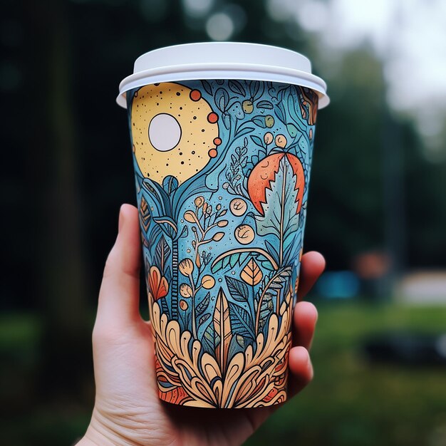 Desenho de um ecocup à mão